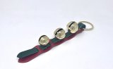 Premium Red & Green Leather 3 Bell Strap
