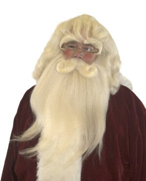 Santa Wig, Beard & Mustache - Straight with Yak Lace Mustache